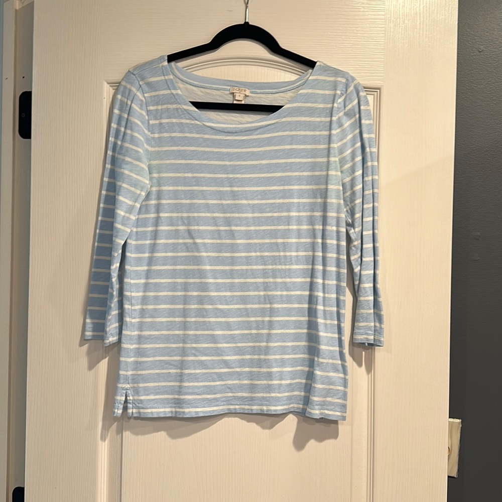 Jcrew Baby Blue White Stripe Sheet